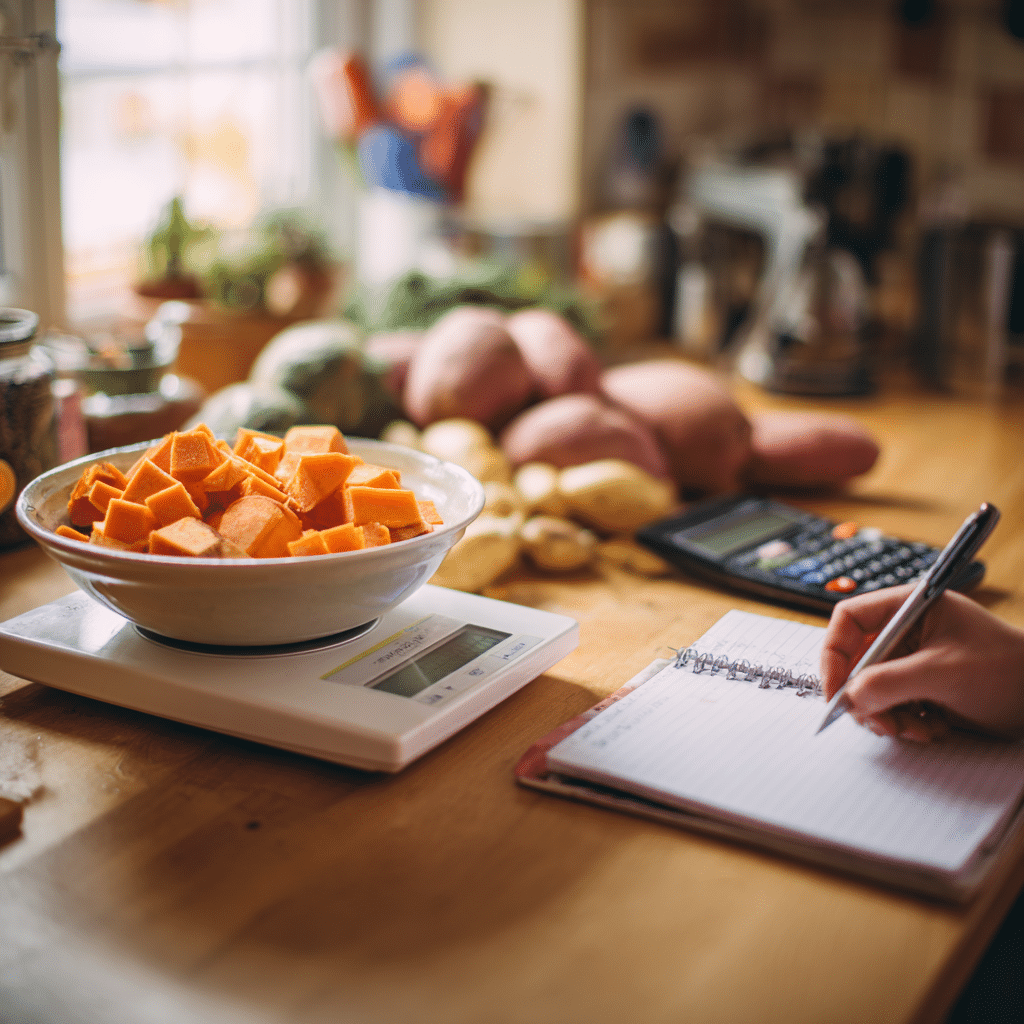 Measure Ingredients for Sweet Potato Taco Bowls Like a Pro How to Adapt Sweet Potato Taco Bowls to Your Diet Plan using a food scale to measure ingredients for accurate calorie tracking and portion control.