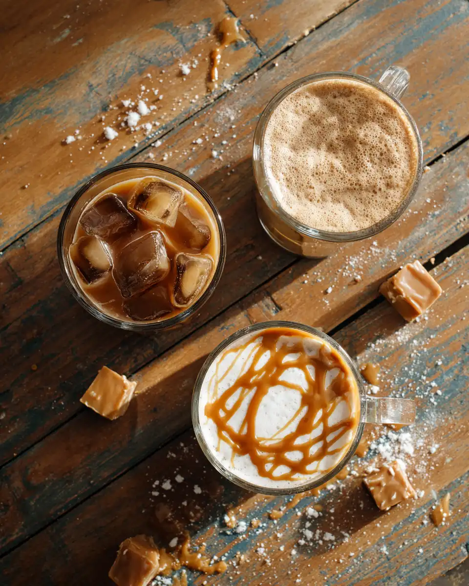 Salted Caramel Protein Coffee: 5 Best Recipes to Boost Your Energy 2 u3316835771 Overhead flat lay of three different salted caram 604b71c3 9295 49ec a461 966353c5705e 0 compressed 1