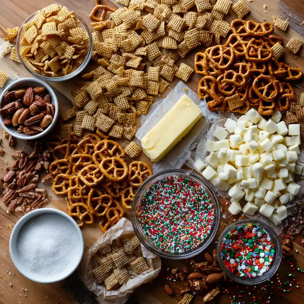 Christmas Crack Chex Mix: 7 Best Recipes to Try This Holiday Season 3 u3316835771 Overhead shot of Christmas Crack Chex Mix ingredi 8aa77d53 2464 4866 9cc0 5ae835800335 2 compressed