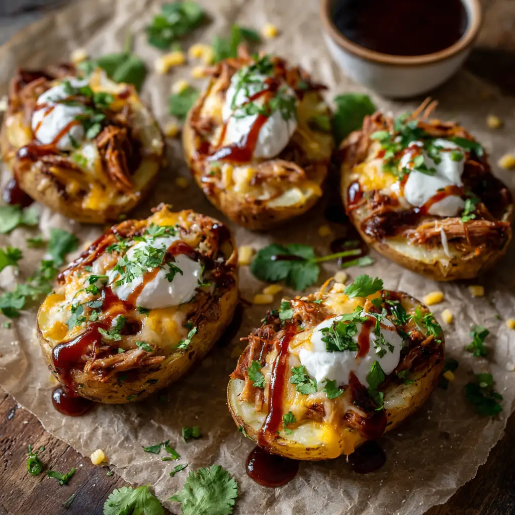 Tailgating Recipes: 7 Best Snacks to Wow Your Game Day Crowd 4 u3316835771 Potato halves filled with pulled pork melted chee dedcd8af 3cc6 42cb 81d3 19e8aade2246 1 compressed