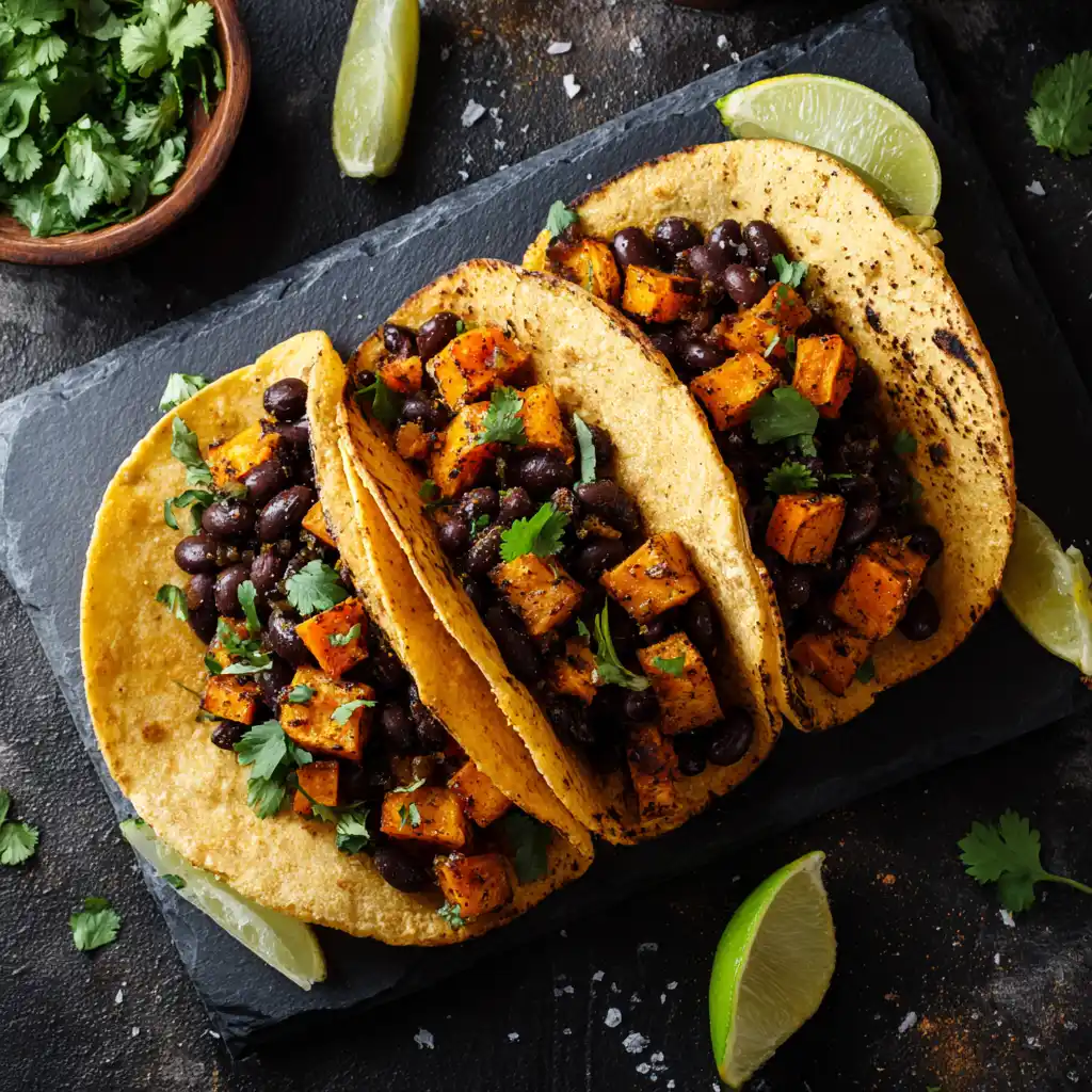 Plant Based Recipes: 7 Easy Meals to Boost Your Health Today 3 u3316835771 Three corn tortillas filled with golden roasted s b61d844e 471d 4616 9150 de362acd4681 0 compressed