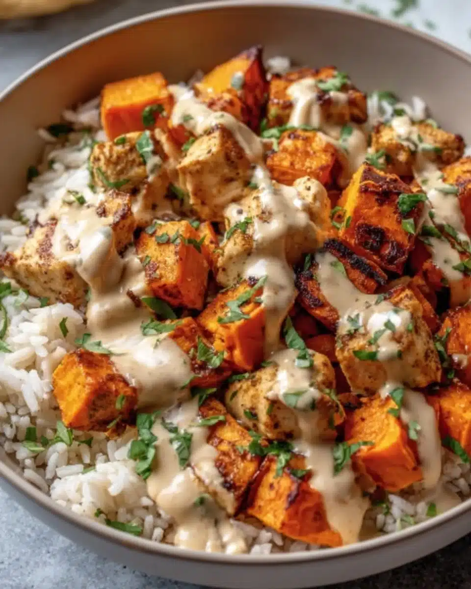 Healthy Chicken & Sweet Potato Rice Bowl