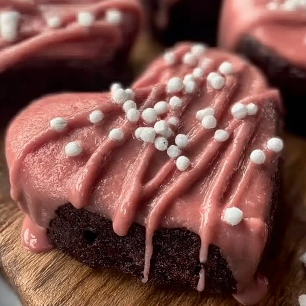 Chocolate Dipped Heart Brownies