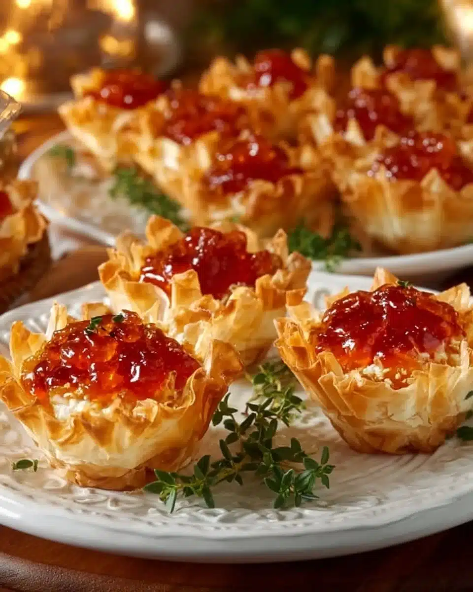 Quick Pepper Jelly Cream Cheese Dip served as an appetizer