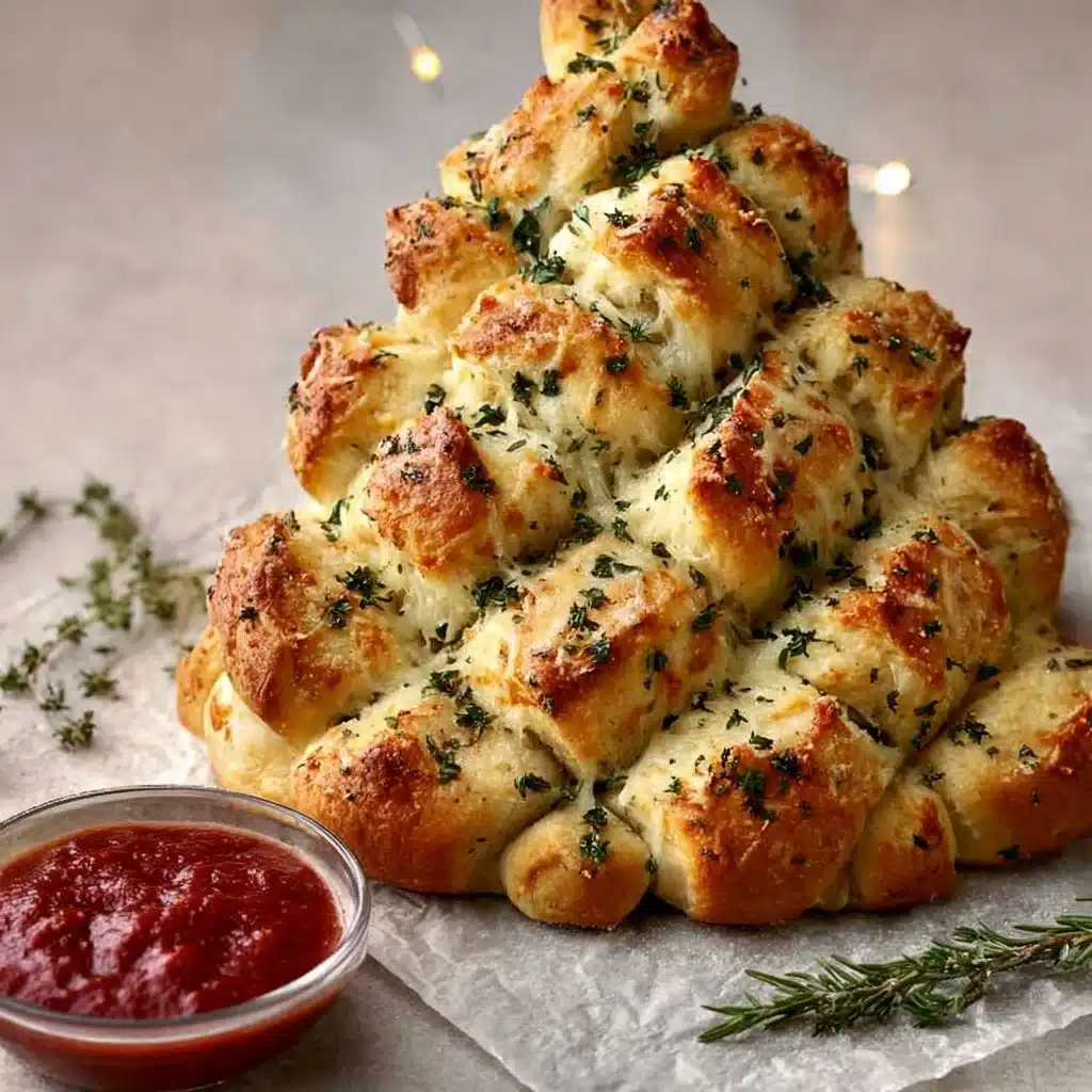 Cheesy pull apart garlic-butter bread fresh out of the oven, golden and cheesy.