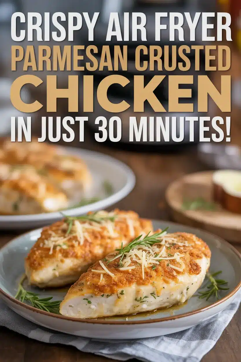 Crispy Air Fryer Parmesan Crusted Chicken in Just 30 Minutes!