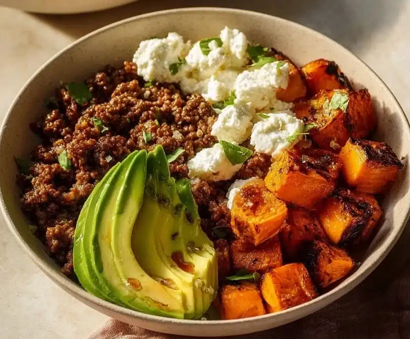 Ground Beef Hot Honey Bowl